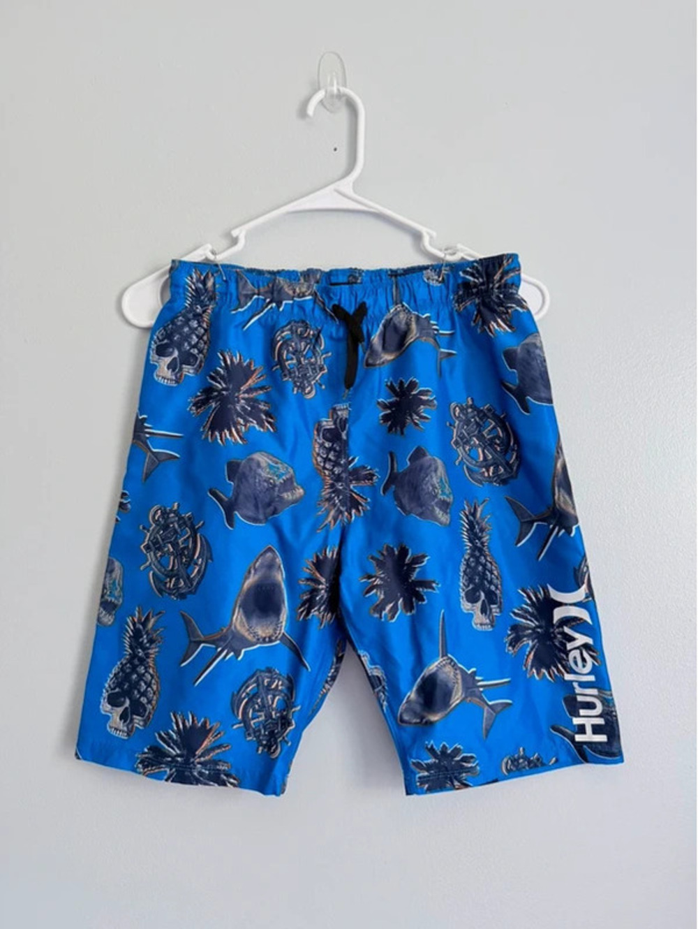 Hurley Shark Print Swim Trunks 14/16